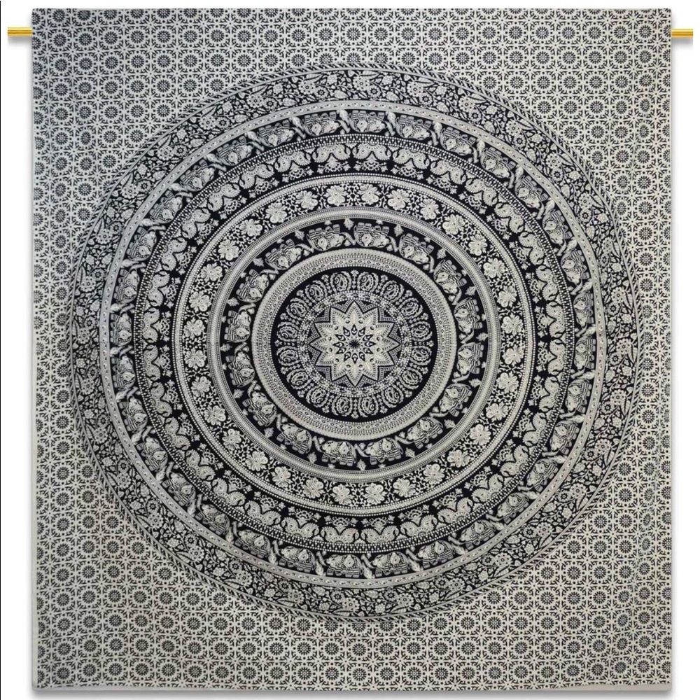 Black and white tapestry